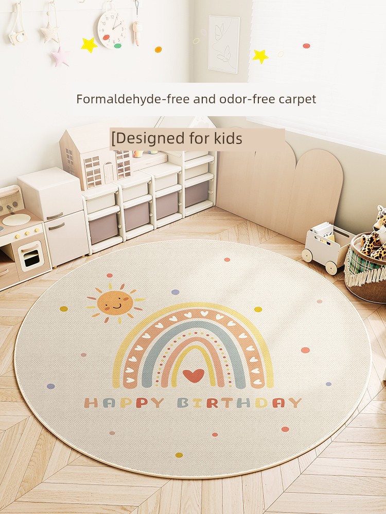 Baby One Birthday Party Zhuazhou Carpet Boy Girl Children's Room round Fancy Floor Mat Bedroom Playing Crawling Mat