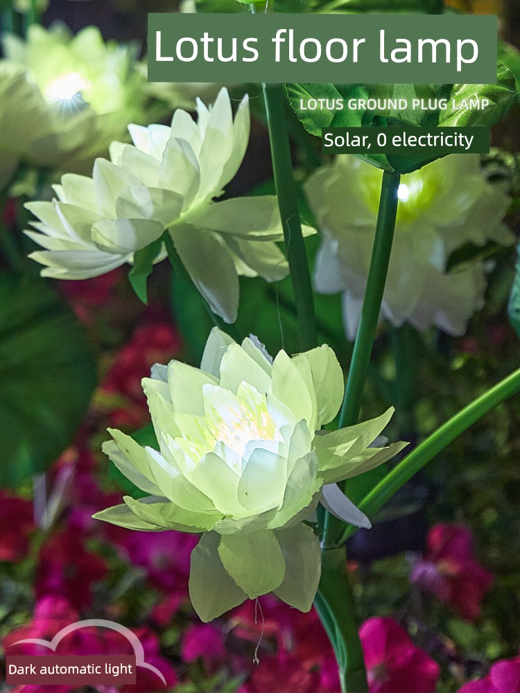 Outdoor Solar Ground Lamp Lawn Garden Lamp Garden Yard Decoration Lotus Rural LED Lighting Landscape Lamp