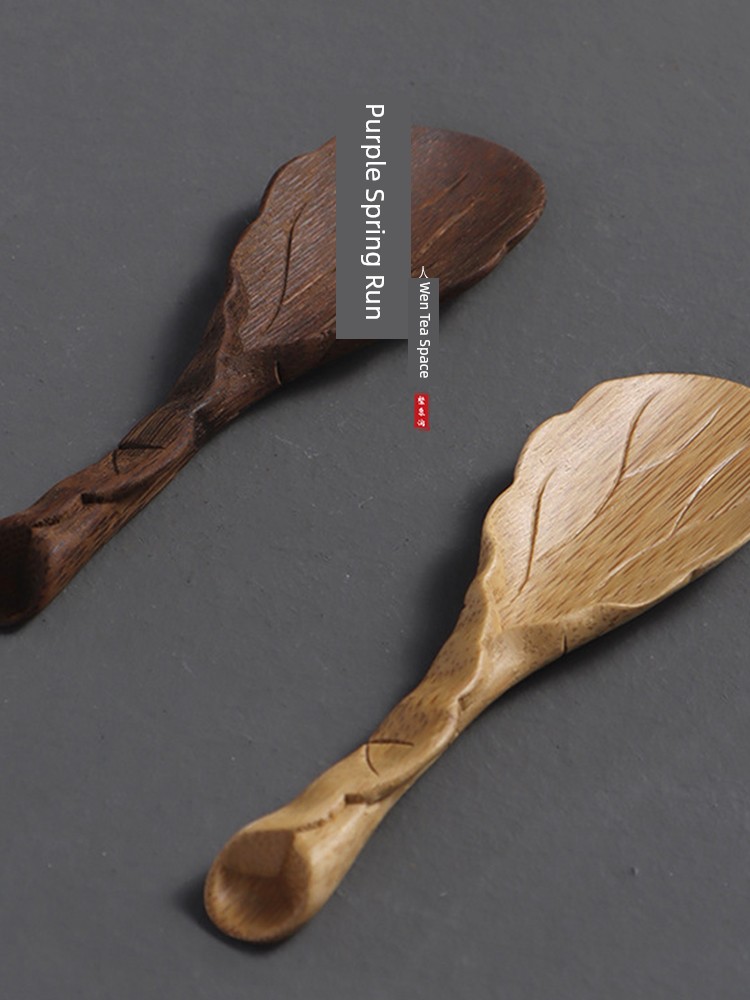 Jojo's L. Pd. Ziquan Stream. Handmade Bamboo Carving Tea Spoon Take Tea Spoon Tea Ceremony Tea Shovel Tea Holder | Collapse