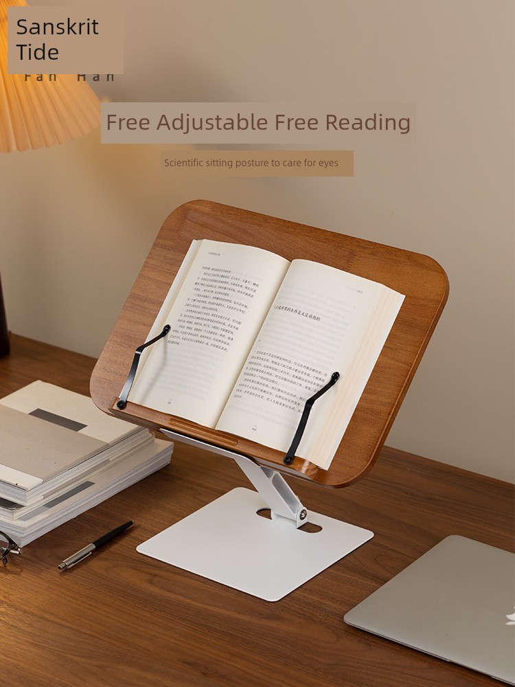 Fanhan Wooden Reading Reading Rack Children Reading Handy Gadget Adjustable Tablet Computer Stand Foldable Kids Book Shelf