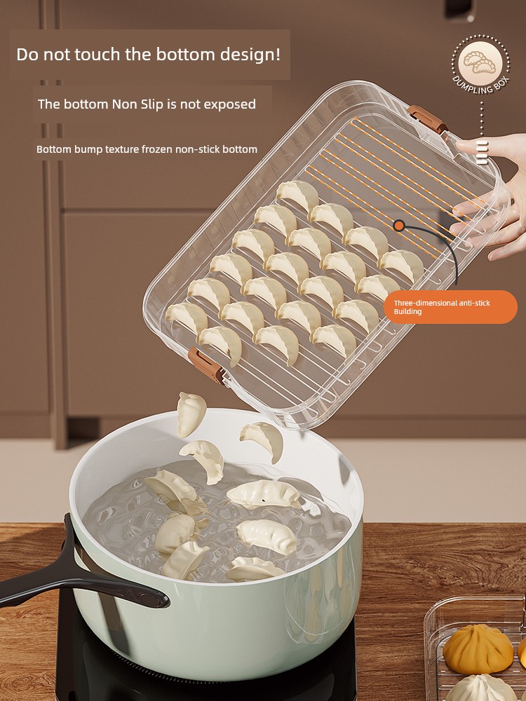 Dumpling Storage Box Food Grade Frozen Special Quick-Frozen Box for Refrigerator 2025 New Arrival Kitchen For Home Wonton Tray
