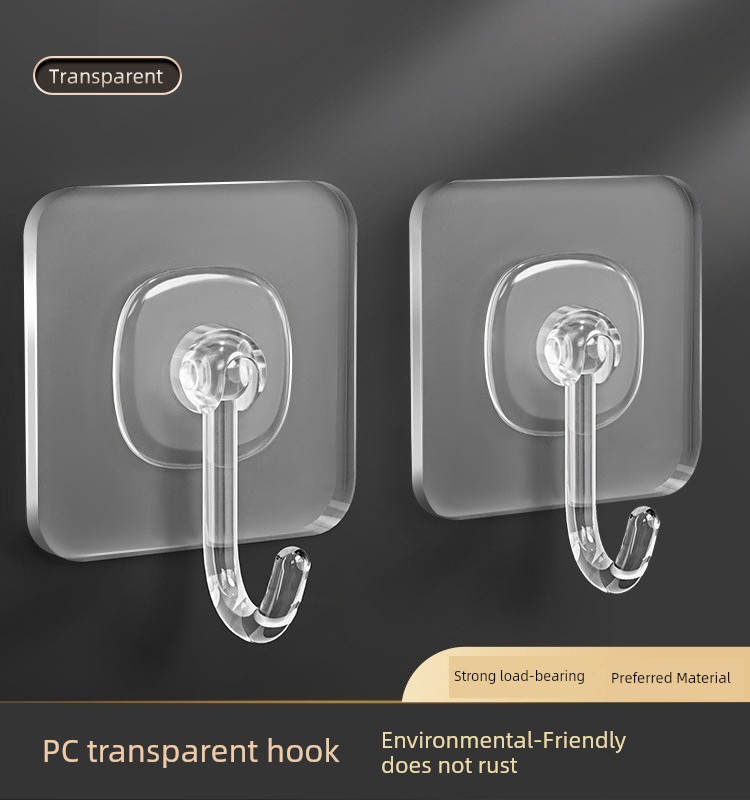 Hook Strong Adhesive Wall Sticker Wall Load-Bearing Transparent Non-Marking Hook Sticking Hook Punch-Free Hook Sticky Hook