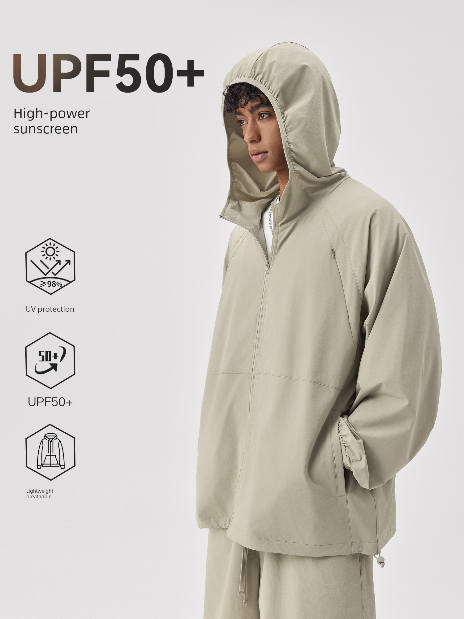 Bodydream Outdoor Lightweight Sun Protection Clothing Men's UPF50 + Plus Size Sun-Protective Clothing Sports Breathable Couple Coat