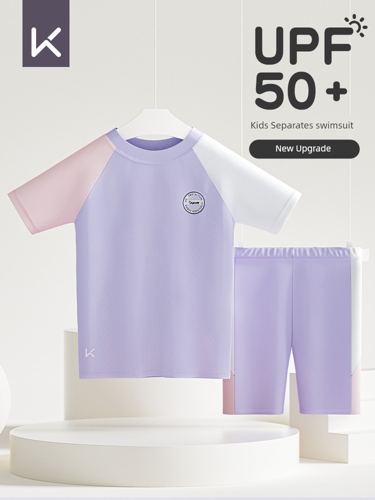 Keep Kids Swimsuit Girl 2025 New Arrival Separates Children's Hot Spring Professional Training Sunscreen Swimming Suit