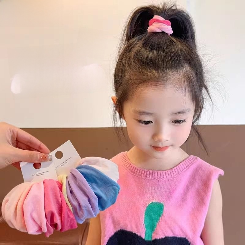 Kids High Ponytail Rubber Band Little Girl High Elasticity Hair Ring Hair Rope Girl Does Not Hurt Hair Towel Ring Head Rope Not Tight