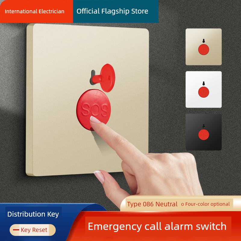 86 Type Emergency Button Switch Panel Manual Fire Alarm Manual Alarm Button Emergency Call SOS for Help