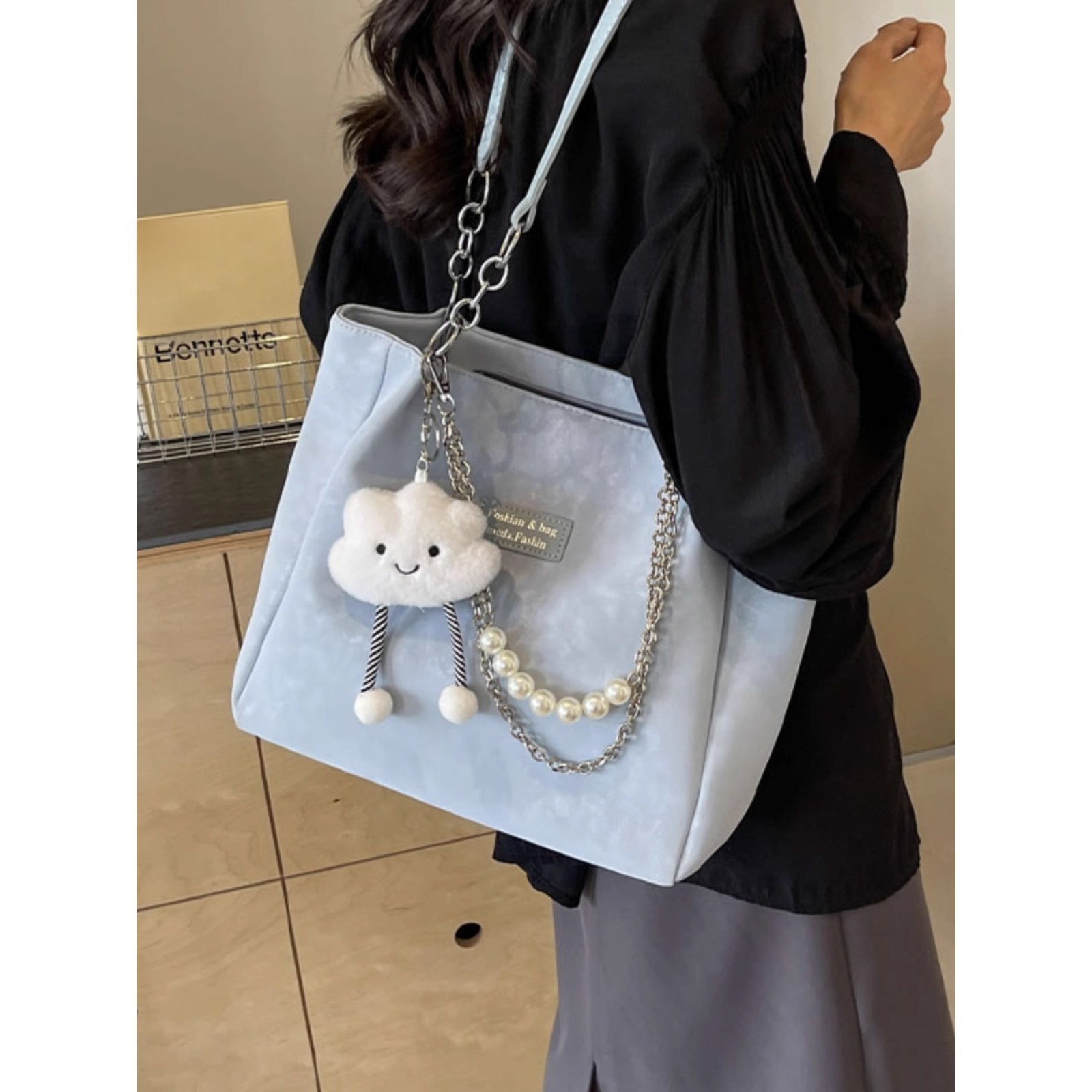 Yao Xiaoyu Large Capacity Commuter Bag Women's Summer 2024 New Arrival Casual Shoulder Bag College Student Class Tote Bag