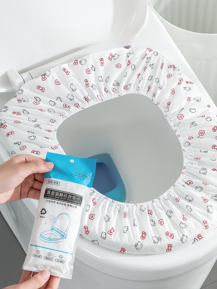 Toilet Mat Disposable Hotel Travel Supplies for Pregnant Women Toilet Seat Cover Paper Sleeve Waterproof For Home Circle Stickers