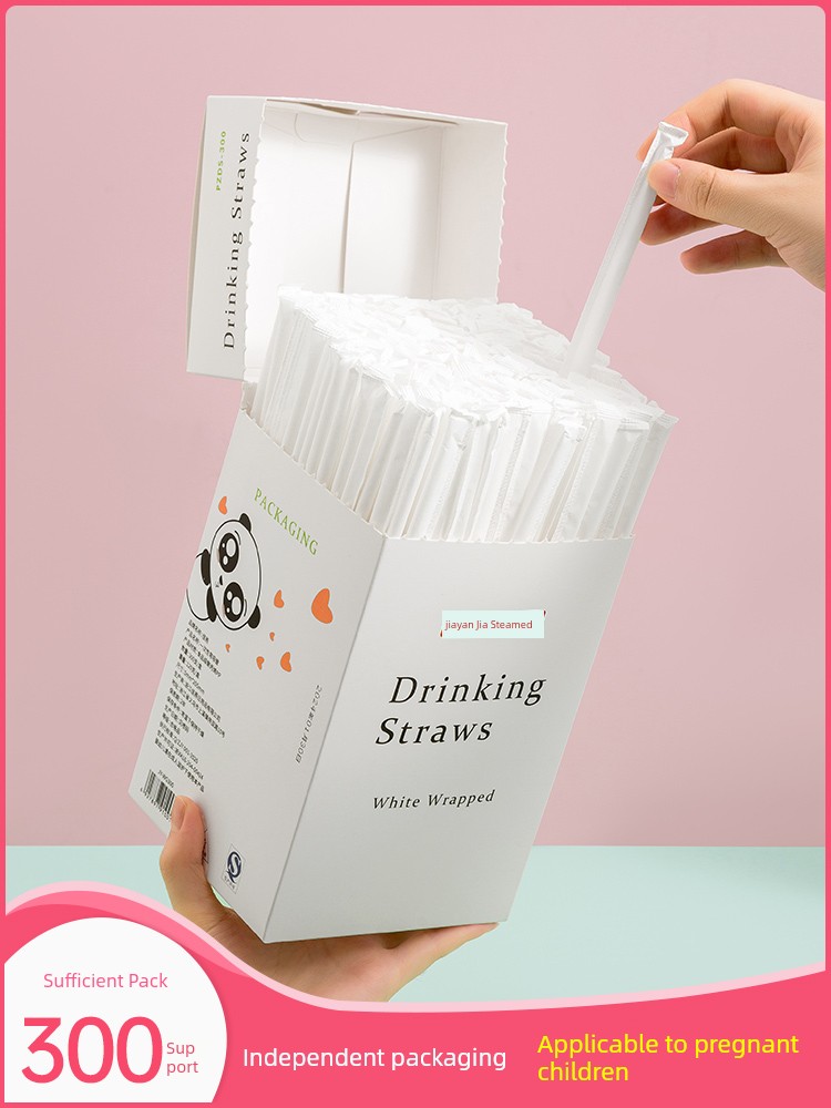 Disposable Straw Individually Packaged Kids Long Straw Single Maternal Plastic Flexible Soybean Milk Drink Coffee