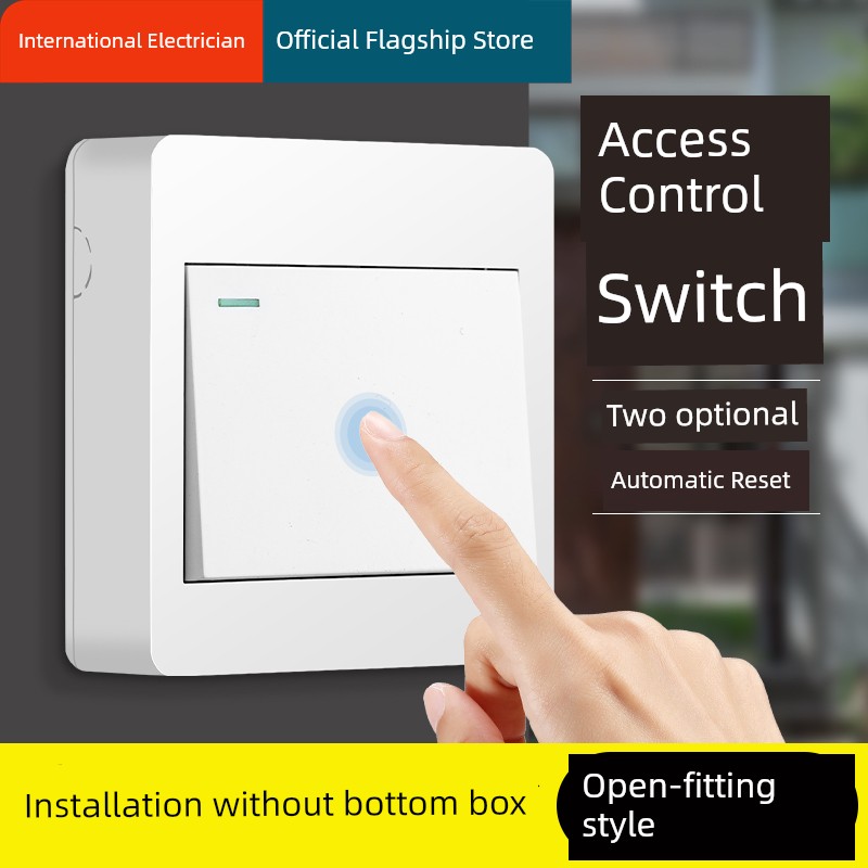 86 Type Open-Mounted Community Access Switch out Button Automatic Reset Exit Switch Open Door Access Switch Switch Panel