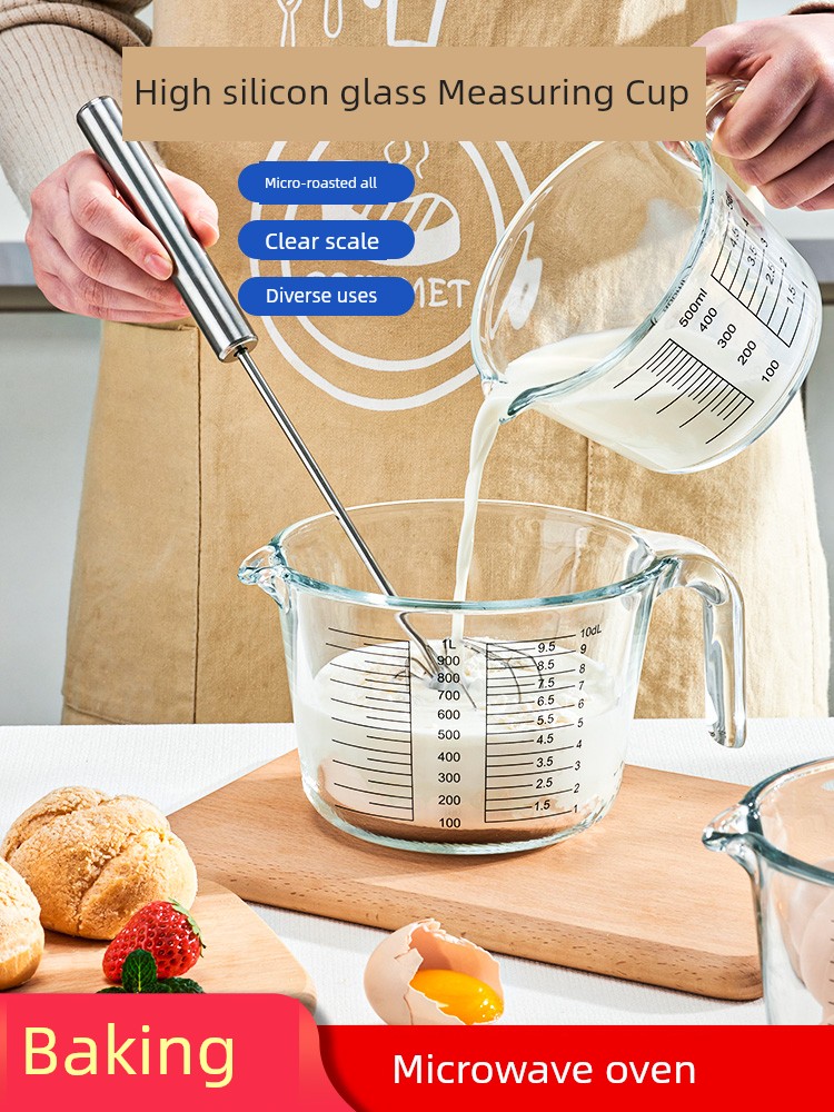 Measuring Cup with Scale Food Grade Glass For Home High Temperature Resistant Kitchen Baking Egg Beating Cup Ml Measuring Water Cup