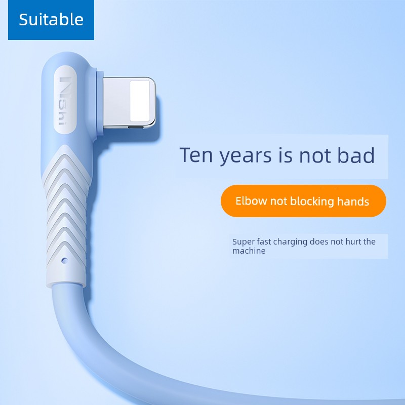 Applicable Elbow Apple Data Cable for Apple Iphone14 Charging Cable 13 Mobile Phone Xsmax12pro Fast Charge 7plus Long 11xr Durable 2 M 8x Tablet 6S Flash Charge iPad