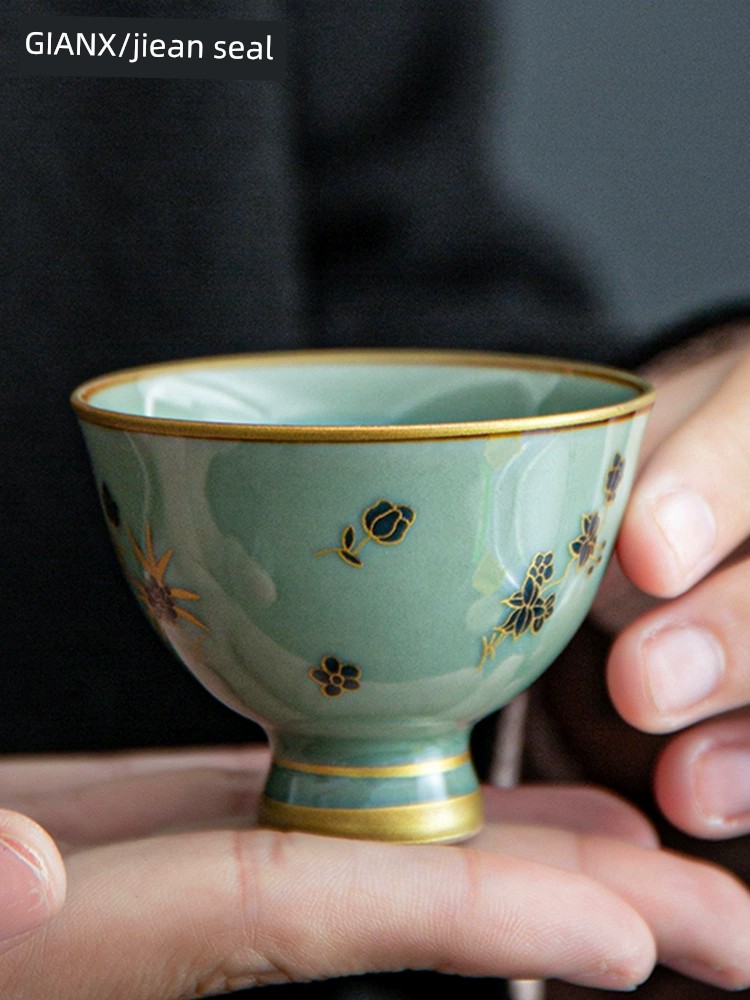 茶杯 手绘 高端 脸部 个人专用 单个 陶瓷茶碗 颜值 送礼 主人茶杯 茶具小杯