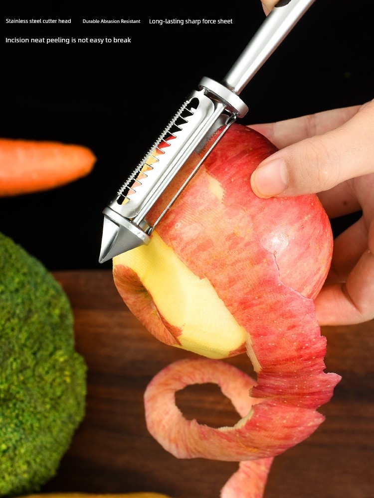 German Double-Sided Peeler For Home Multi-Functional Five-in-One Zinc Alloy Peeling Knife Fruit Potato Vegetable Peeler