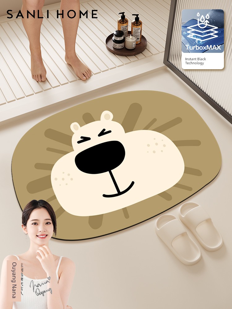 Sanli Diatom Ooze Floor Mat Bathroom Absorbent Pads Mat Toilet Toilet Toilet Door Non-Slop Mats For Home