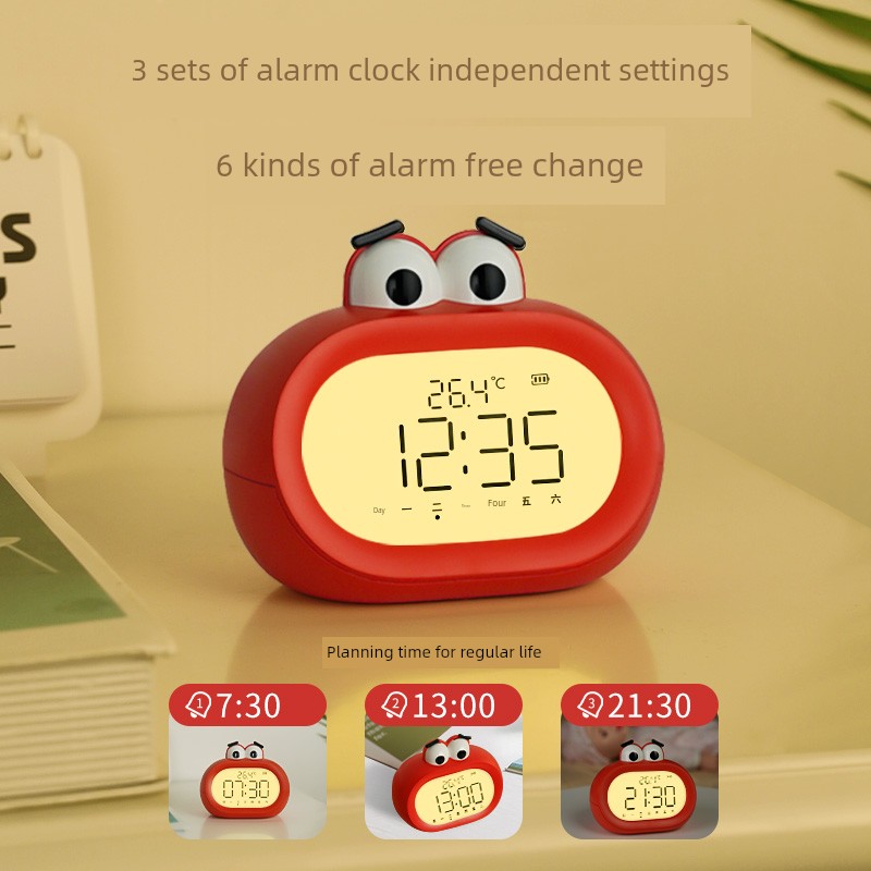 Students Get Up Kids Handy Gadget Dual-Use Small Night Lamp Alarm Clock