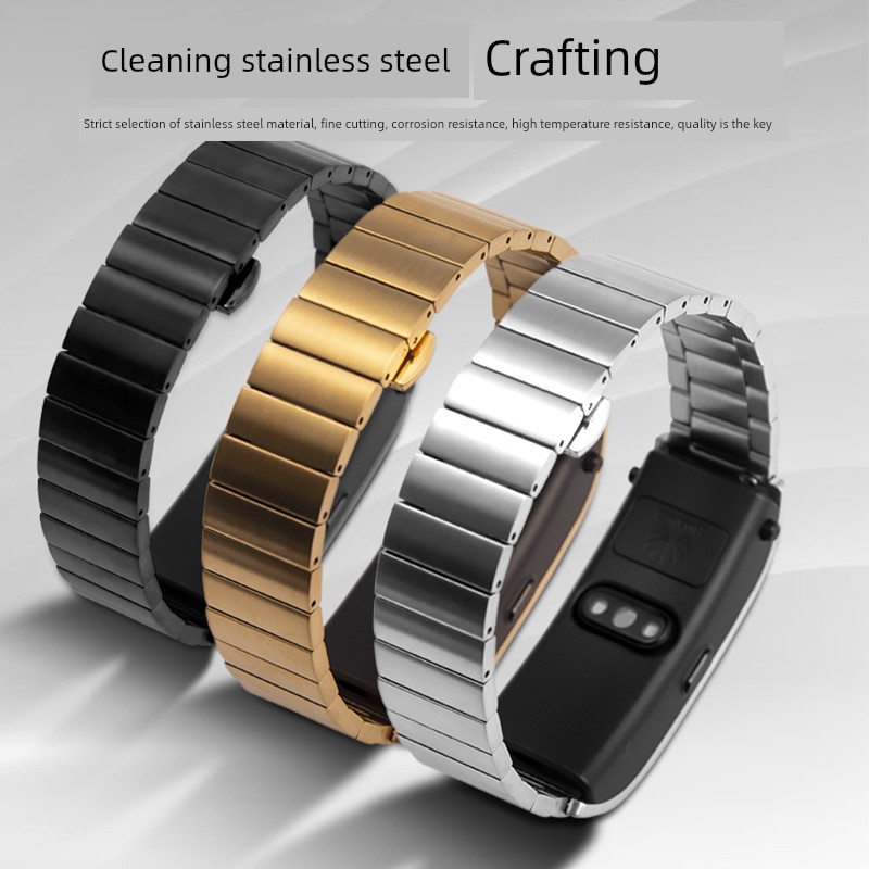 For Huawei B5 Strap B6 Wrist Strap B3 Bracelet Youth Edition Stainless Steel Steel Titanium Gray Metal Business Edition Smart Watch Watch Bracelet Sports Personalized Accessories Genuine Leather Silicone Men Replacement Belt