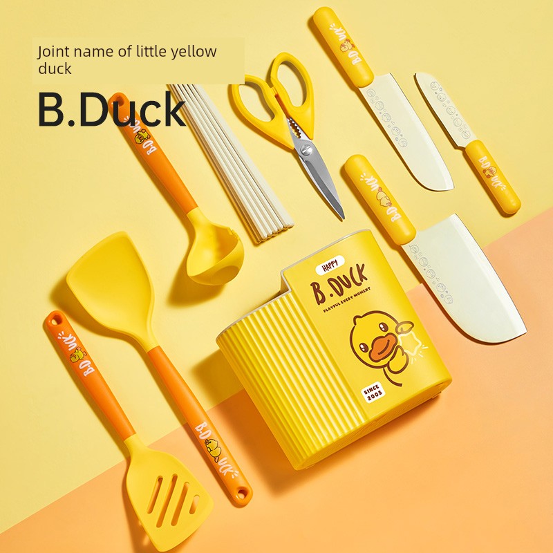 Cooker King Small Yellow Duck High Temperature Resistant Storage Bucket Knives