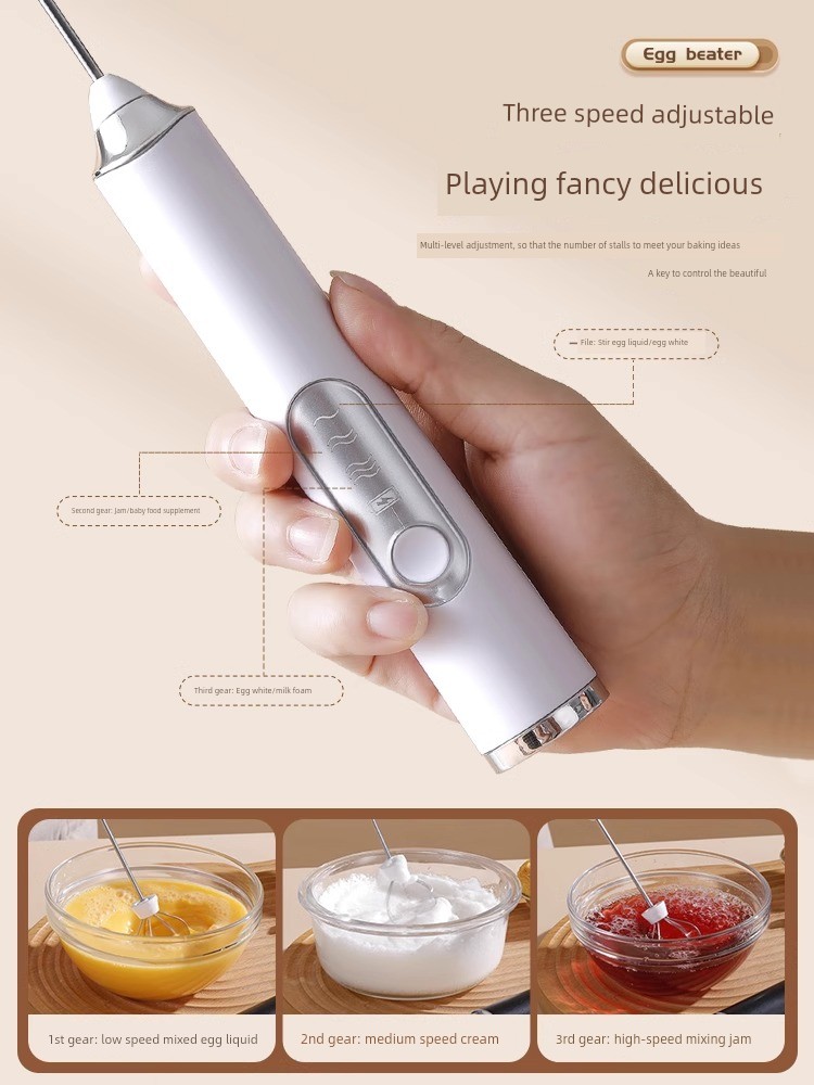 Handheld Egg Beater For Home Small Cream Maker Electric Mixer Cake Blender Baking Dedicated Egg-Breaking Machine