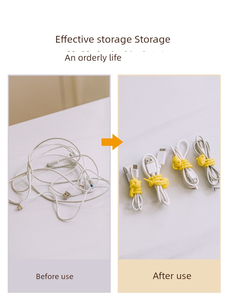 Tree Cat Silicone Storage Soft Ties Multifunction Data Cable Cord Organizing Strap Cord Manager Drawstring Storage Straps