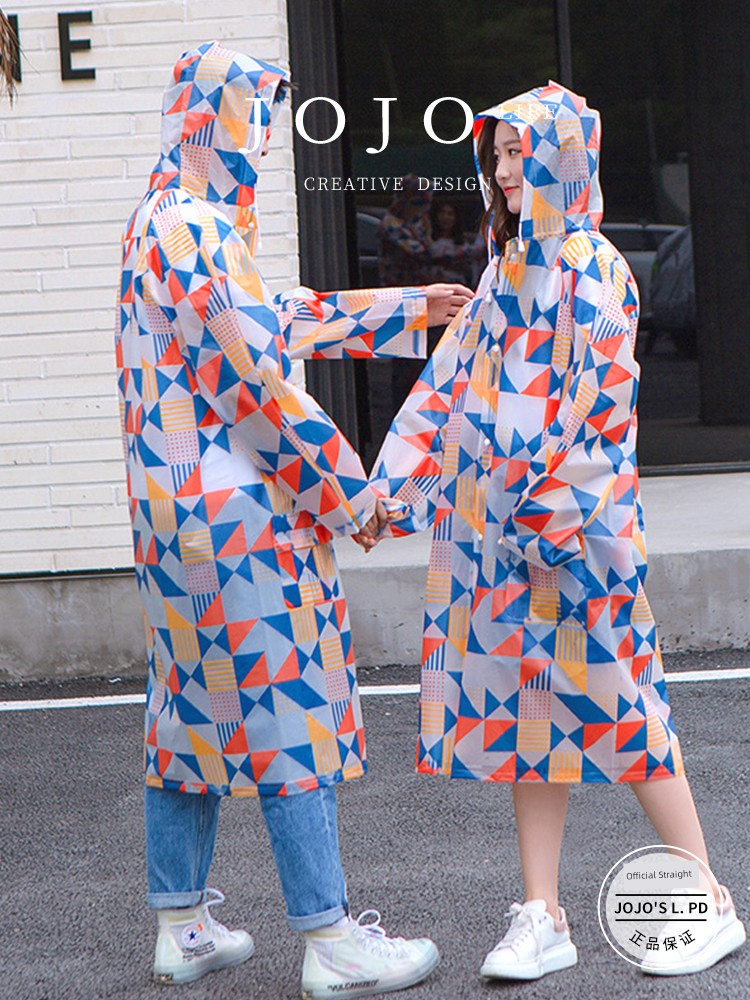Jojo's L. Pd. Mr. Grocery. Raincoat New Arrival Thickened Cycling Outdoor Hiking Print | Shu Man