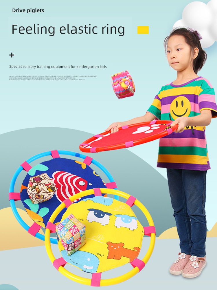 Bouncing Circle Throwing Ball Kindergarten Kids Educational Toys Bouncing Circle Sensory Training Sports Equipment Sandbag Tray