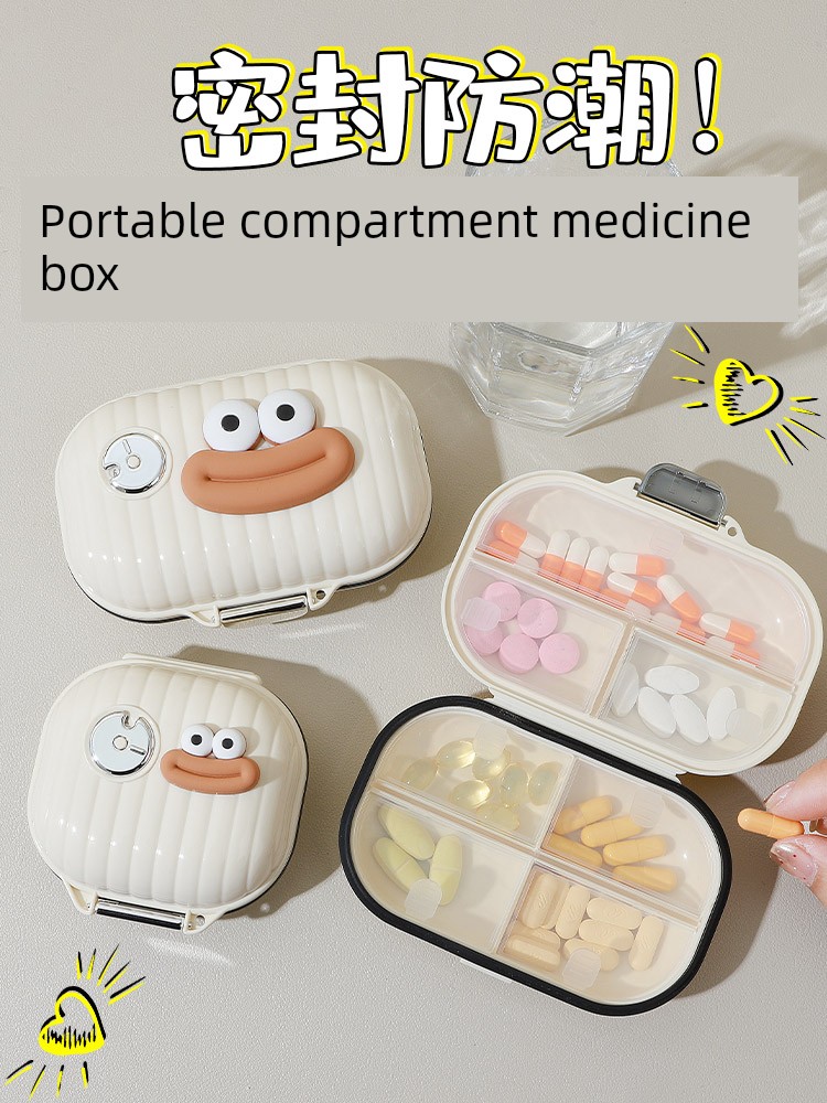 Pill Box Portable Medicine Divided Storage Box Three Meals a Day Tightly Packaged Tablet Small Pill Box Carry Seven Days a Week