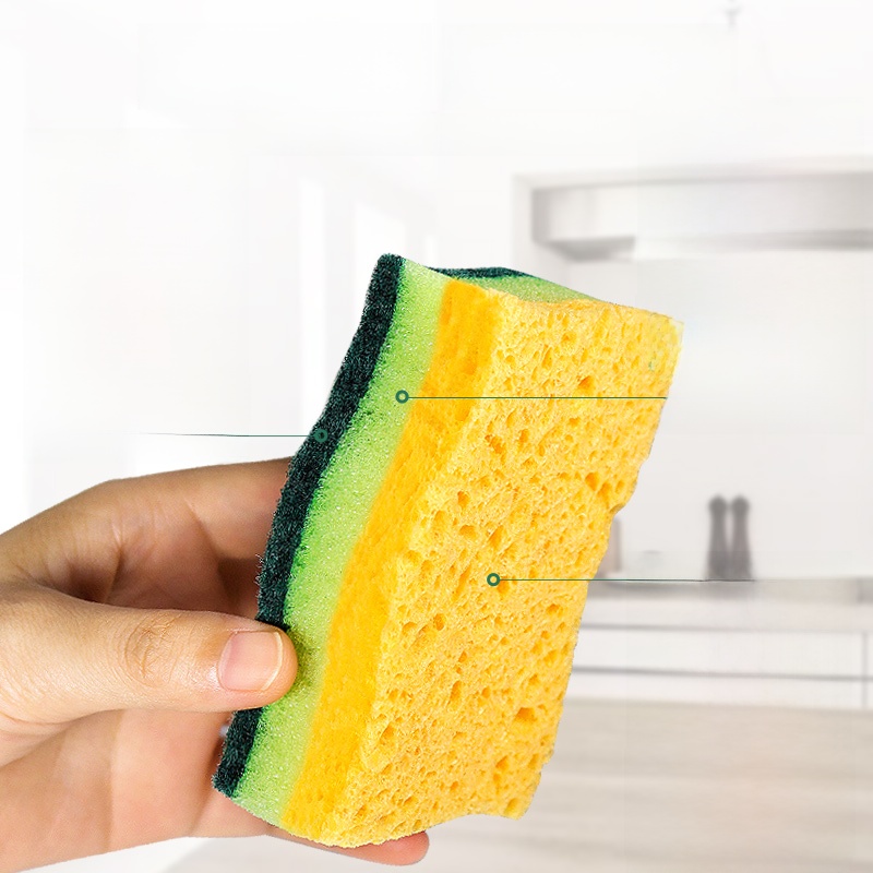 Wood Pulp Dishwashing Spong Mop Bowl Brushing Appliance Cleaning Thickened Non-Stick Oil Kitchen Special Absorbent Durable Scouring Pad