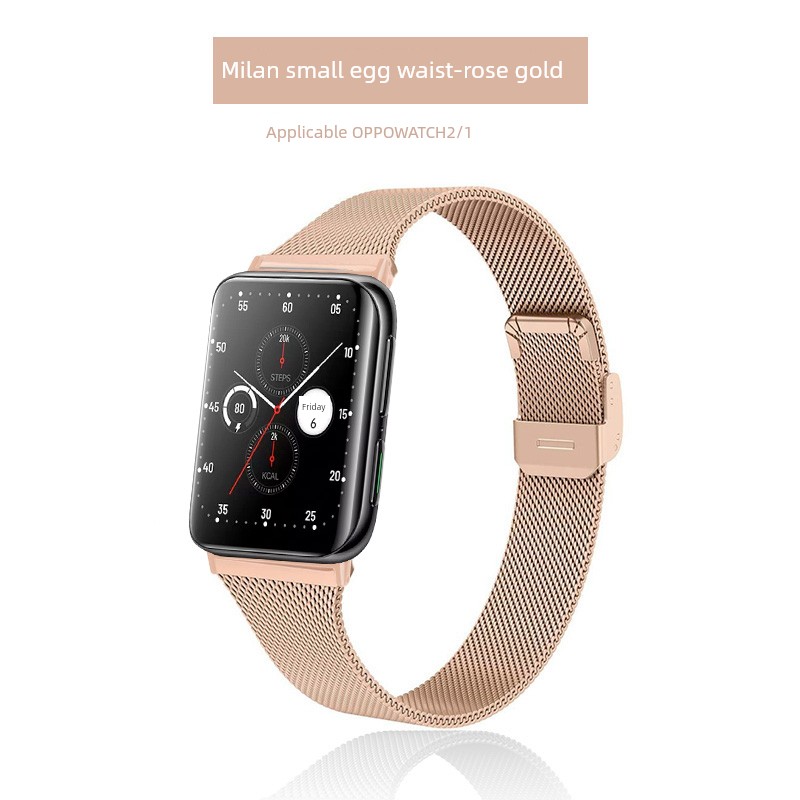 Suitable for Oppo Watch 2/1 Smart Watch Milan Mesh Belt Buckle Small Waist Watch Bracelet 3/3pro/SE Metal Sports Wristband Tide Replacement Belt 41/42/46mm Business Men's and Women's Accessories