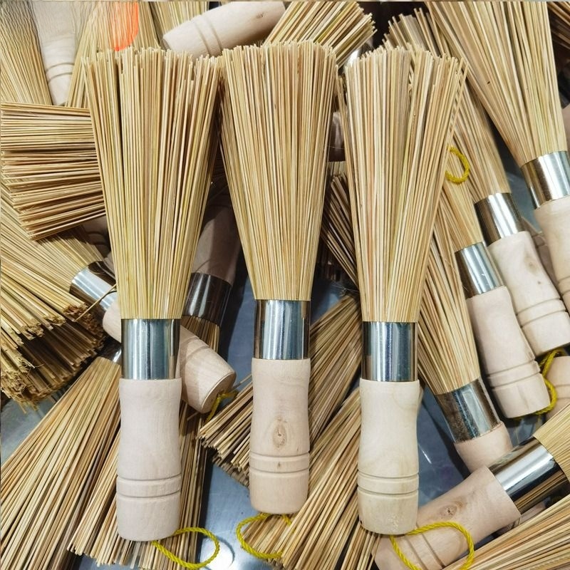 Natural Bamboo Brush Pot Washing Brush Wok Brush Bamboo Wok Brush Kitchen Brush Wok Brush Handy Gadget Bowl Brush For Home Cleaning Brush Bamboo Pot-Scouring Brush