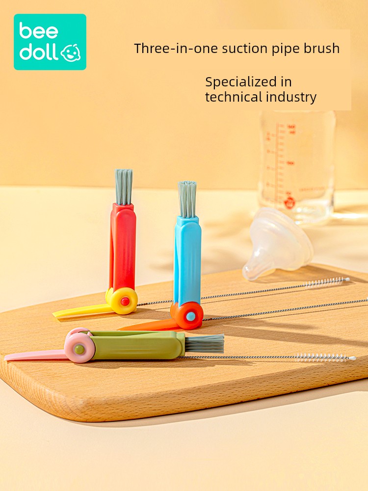 Straw Three-in-One Gap Feeding Bottle Multifunctional Cup Brush