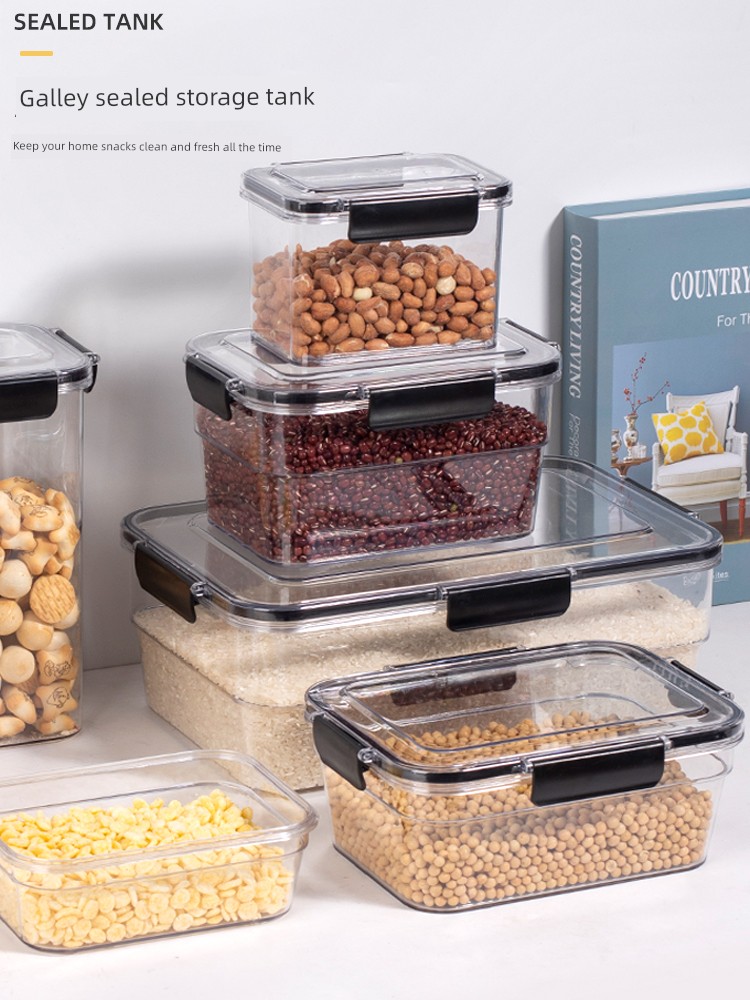 Sealed Jar Cereals Kitchen Storage Food Grade Transparent Plastic Tank Box Snack Dry Goods Tea Storage Jar