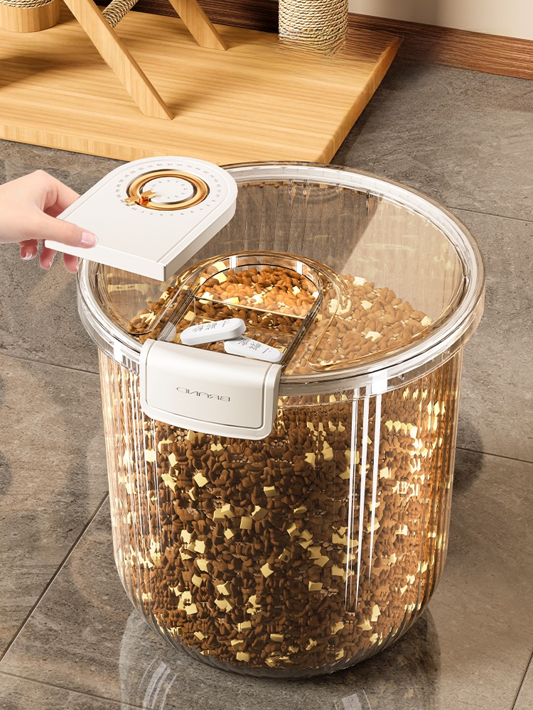 Cat Food Storage Bucket Dog Food Sealed Barrel Cat Pet Food Sealed Grain Bucket Storage For Home Food Box
