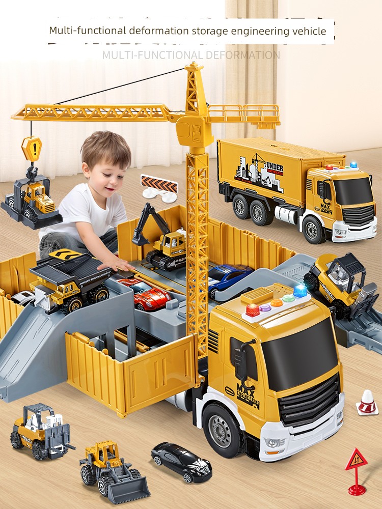 Oversized Kids Container Container Truck Large Engineering Excavator Crane Toy Truck Alloy Suit Boy