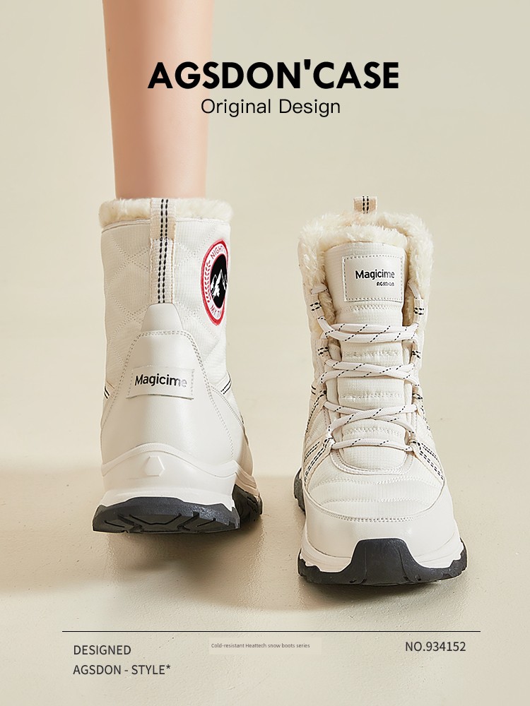 Augusto Snow Boots Women's 2024 New Arrival Winter Cotton Sports Dad Shoes Fleece-lined Thickened Outdoor Cotton-Padded Shoes