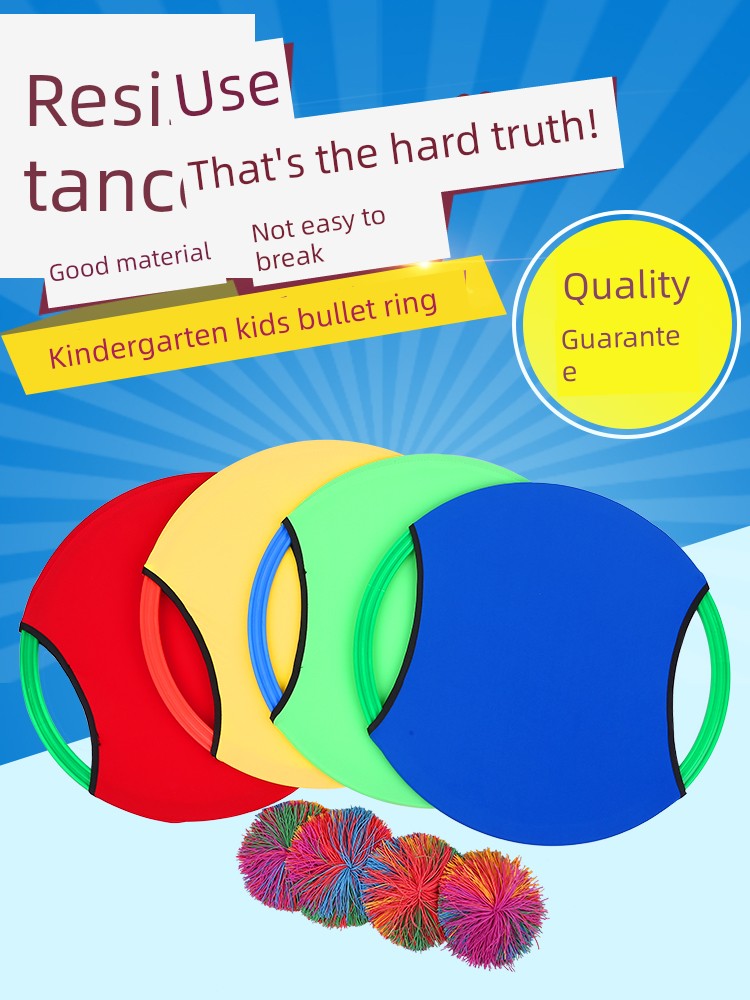 Kids Bouncing Circle Throwing Ball Kindergarten Sensory Training Equipment Matching Outdoor Sports Game Toys Elastic Ball