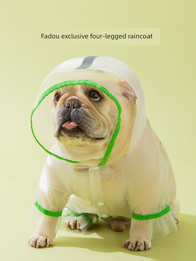 Hippie Dog Transparent Frosted Jarre Aero Bull Four-Legged Raincoat Rainy Day Handy Gadget Waterproof Quick-Drying Small Size Dogs Medium-Sized Dog Raincoat