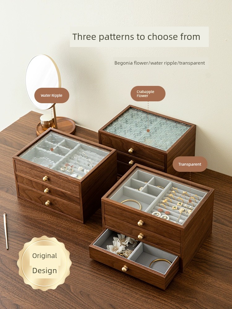 High-End Exquisite Wedding Gift Solid Wood Jewelry Box