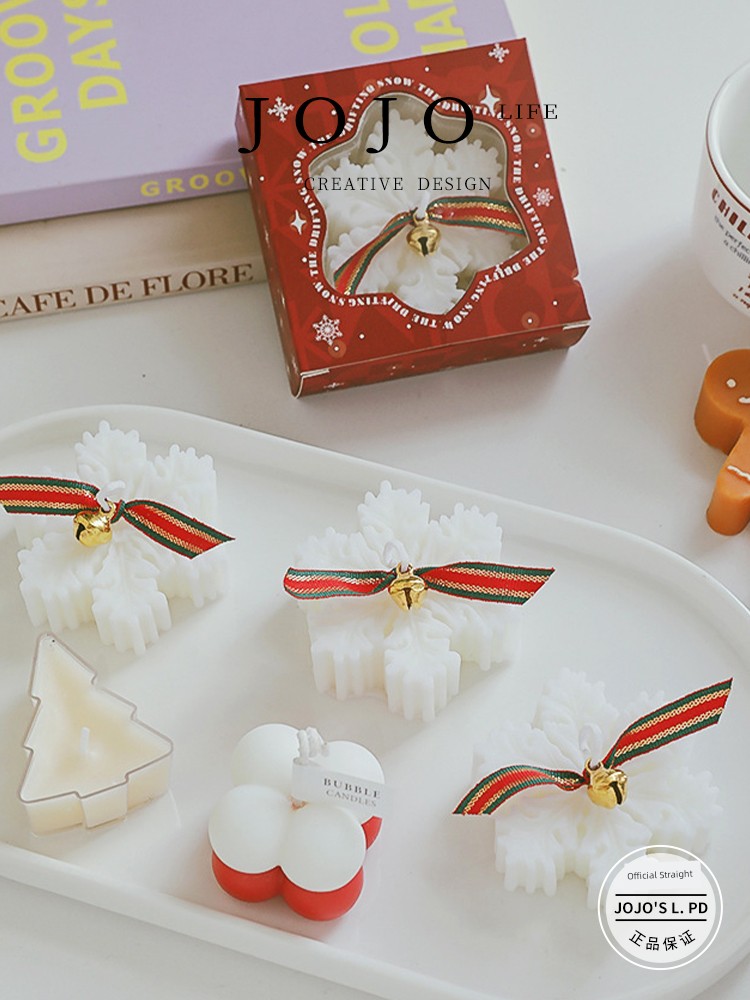 Jojo's L. Pd. Mr. Grocery. Snowflake Aromatherapy Candle Handmade Creative Fragrance Christmas | Mengting
