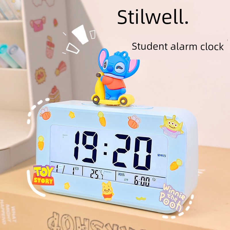 Stitch Alarm Clock Student Only Get up Handy Gadget Kids Girl's Digital Clock Desktop Watch 2024 New Arrival