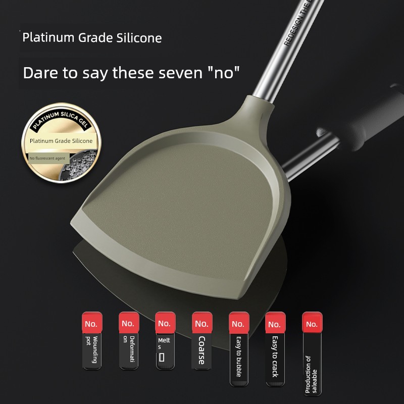 Cooker King Silica Gel Turner Non-Stick Pan Special Cooking Suit Kitchenware Food Grade High Temperature Resistant Shovel Household Spoon Spatula