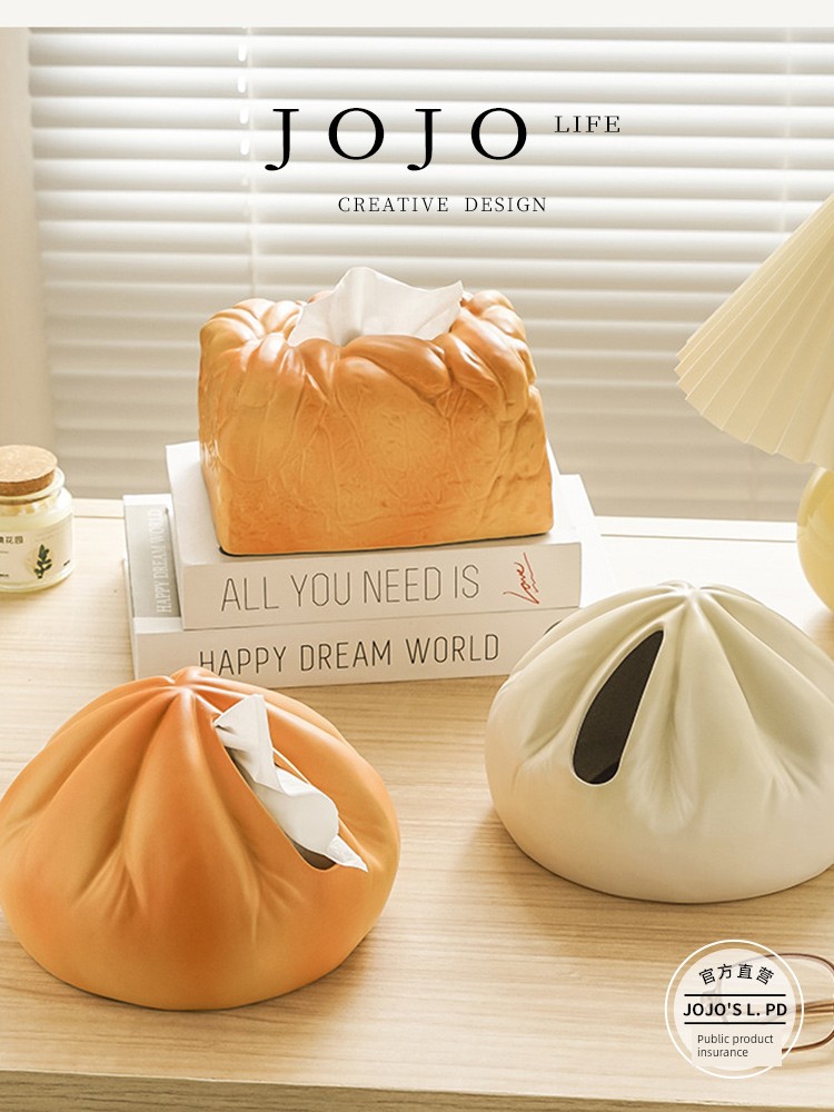 Jojo's L. Pd. Move. Cream Bread Tissue Box Ceramic For Home Living Room Tissue Box | Modification