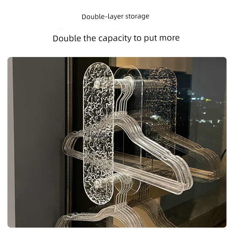 Accessible Luxury Water Ripple Hanger Storage Rack Storage Rack Punch-Free Balcony Storage Hook Wall-Mounted Clothes Hanger