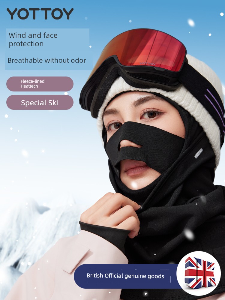 Yottoy Ski Mask Face Care Female Fleece-lined Bandana Outdoor Mountaineering Cycling Fall and Winter Windproof Heattech Ski Equipment