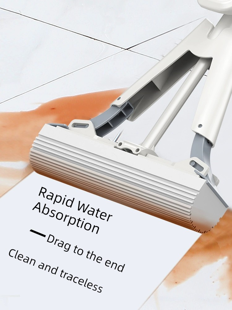 Hand Wash-Free Sponge Mop Head Bathroom Domestic Toilet One Mop Absorbent Large Size Collodion Cotton Double up Mop Clean