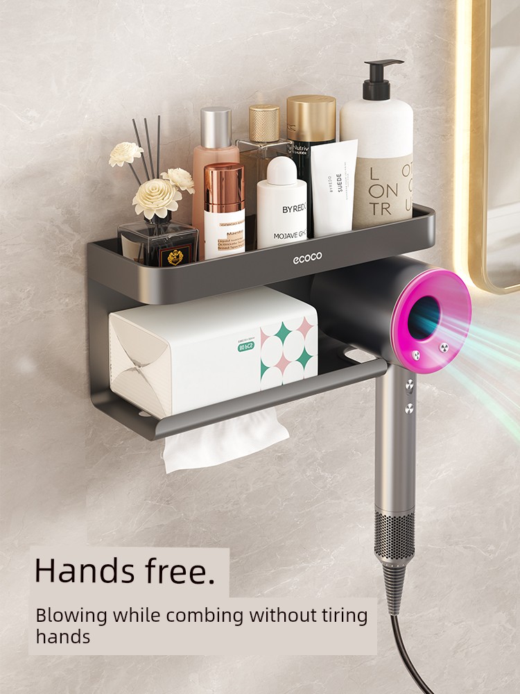 Hair Dryer Bracket Punch-Free Wall-Mounted Electric Hair Dryer Storage Rack Bathroom Rack Hair Dryer Storage Fantastic