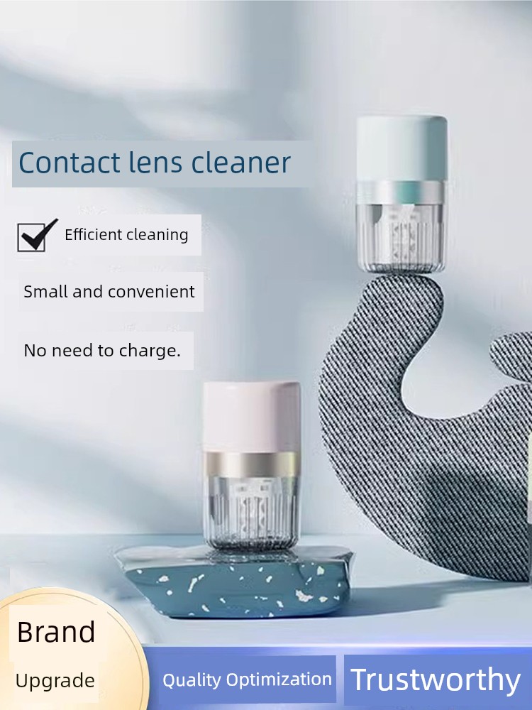 Press Glasses Cleaning Device Manual Style Portable with Cornea Orthokeratology Lens Cleaning Glasses Box Cosmetic Contact Lenses Cleaning Machine