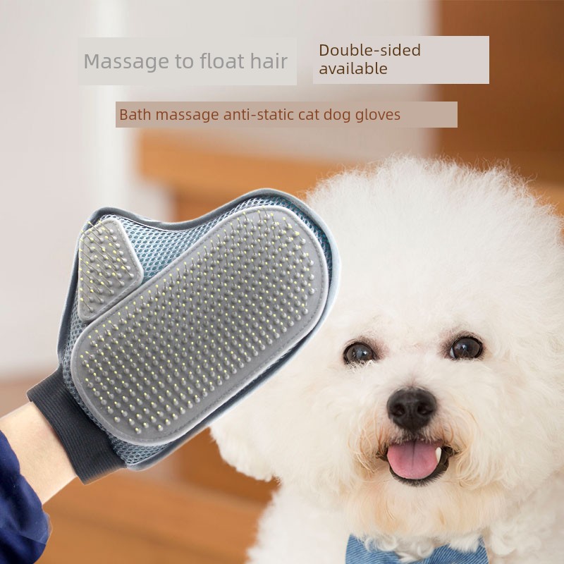 Pet Shower Brush Dog Massage Gloves Golden Hair Brush Gloves Dog Comb Cat Hair Rolling Cat Petting Gloves