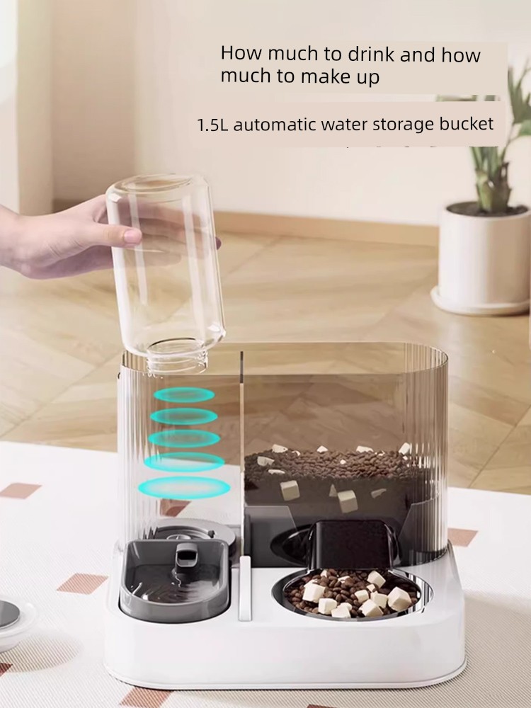 Taige Cat Bowl Dog Bowl Cat Food Holder Cat Food Automatic Pet Feeder Water Dispenser Integrated Pet Drinking Double Bowl