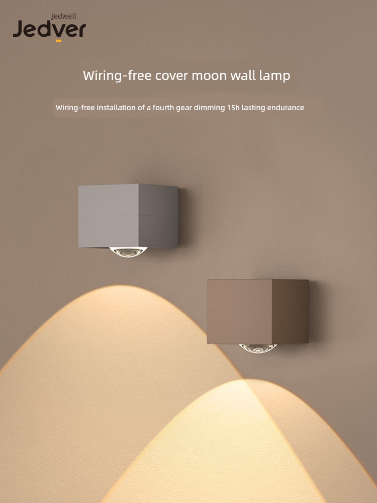 Jetwell Wiring Free Wall Lamp Wireless Bedroom 2025 New Arrival Table Lamp Ambience Light Rechargeable Spotlight Small Night Lamp